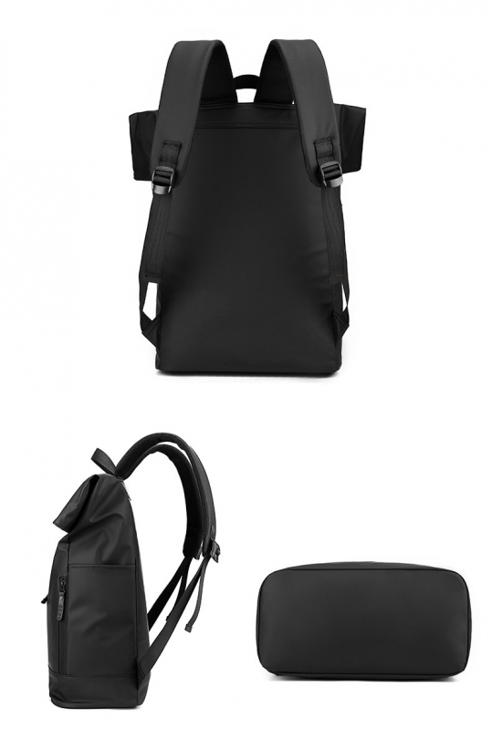 Custom PU-Coated Roll Top Laptop Backpack
