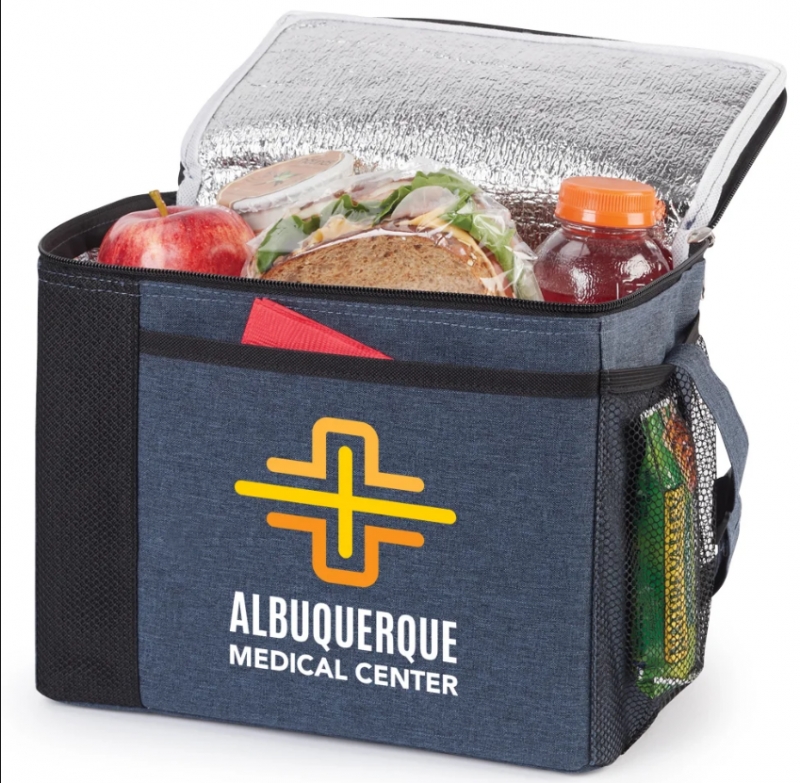 Custom 8-Can Heathered Lunch Cooler Bag