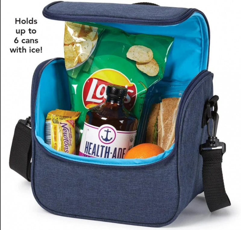 Custom 6-Can Heathered Lunch Cooler Bag