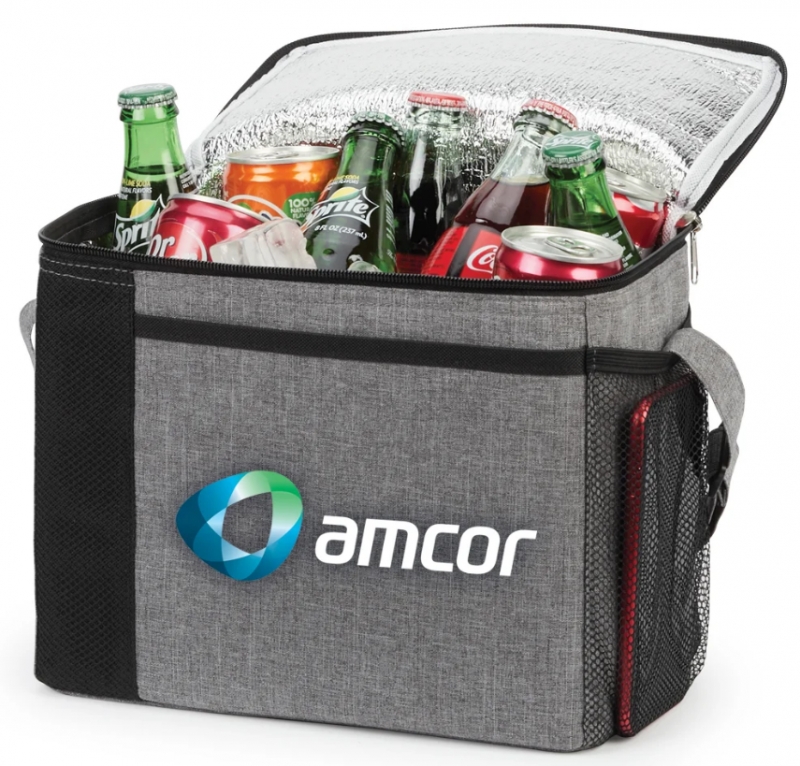 Custom 8-Can Heathered Lunch Cooler Bag