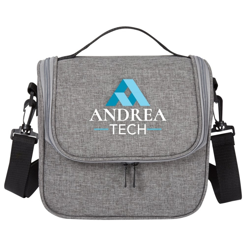 Custom 6-Can Heathered Lunch Cooler Bag