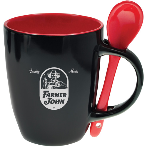 Ceramic Mug (12 Oz.) with spoon