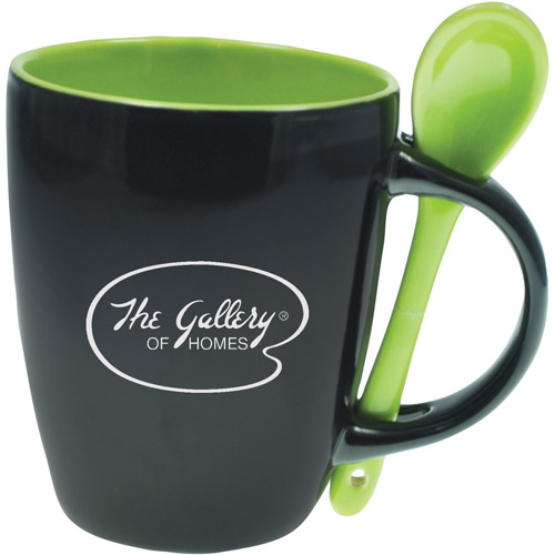 Ceramic Mug (12 Oz.) with spoon
