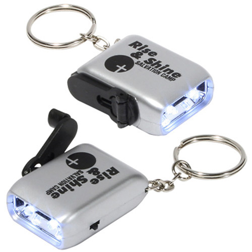 Mini Dynamo LED Flashlight Keychain