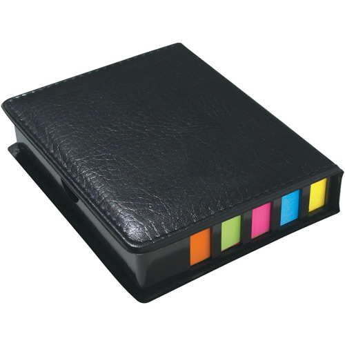 LeatherLook Case of Sticky Notes, Calendar, Pen