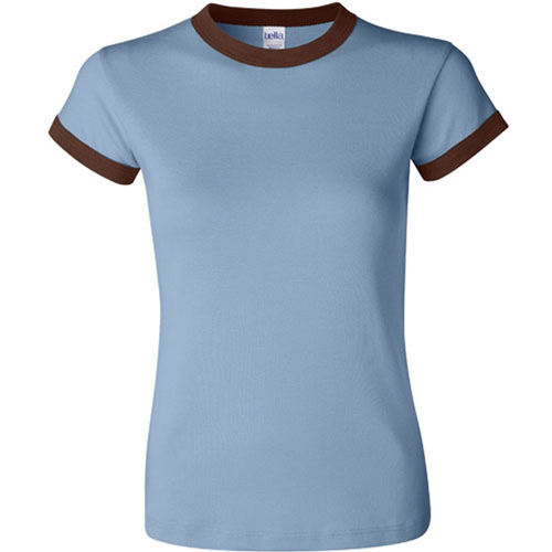 Ladies  Rib Short Sleeve Ringer T-shirt