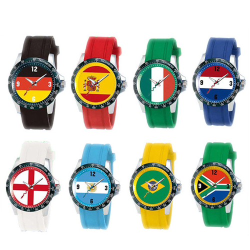 Top seller world cup 2014 promotional gift watch in brazil / Flag Silicone Wrist Watch