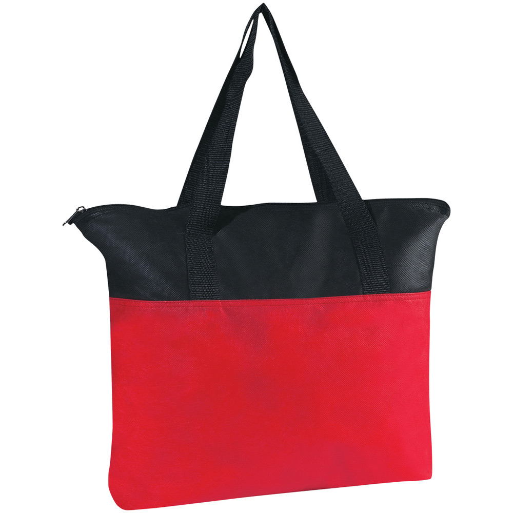 Customizable Non-woven Zippered Tote Bag
